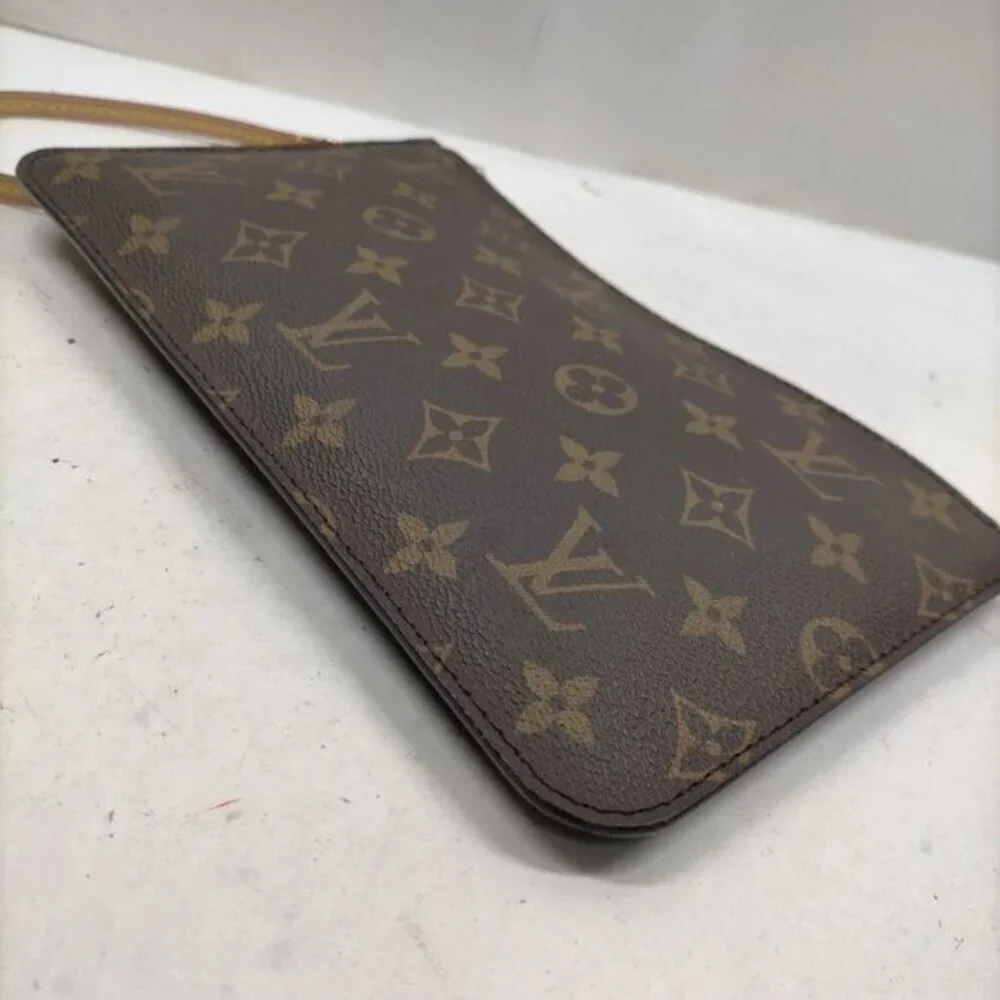 Authentic Louis Vuitton Neverfull Pochette Monogram Wristlet Clutch
